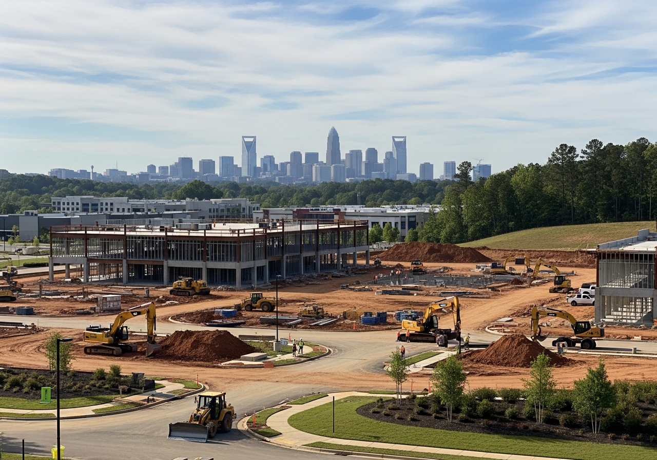 Large-acreage property development in the Charlotte NC region